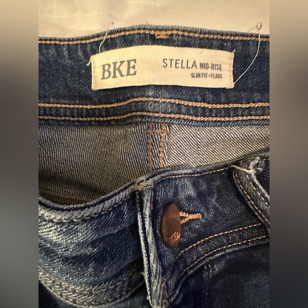 BKE Stella Mid-Rise Slim Fit Flare Jeans - Dark Blue